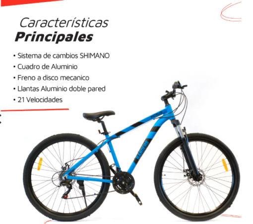 BICICLETAS RANDERS BKE-2129 MTB29 HORUS R.29 SHIMANO 21VEL ALUMINIO - Imagen 7