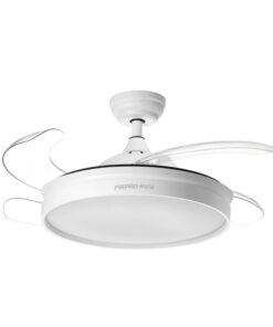 VENTILADORES PREMIUN HOME  BLANCO-1540 VENTILADOR DE TECHO CON LUZ LED PALETAS RETRACTILES 75 W.