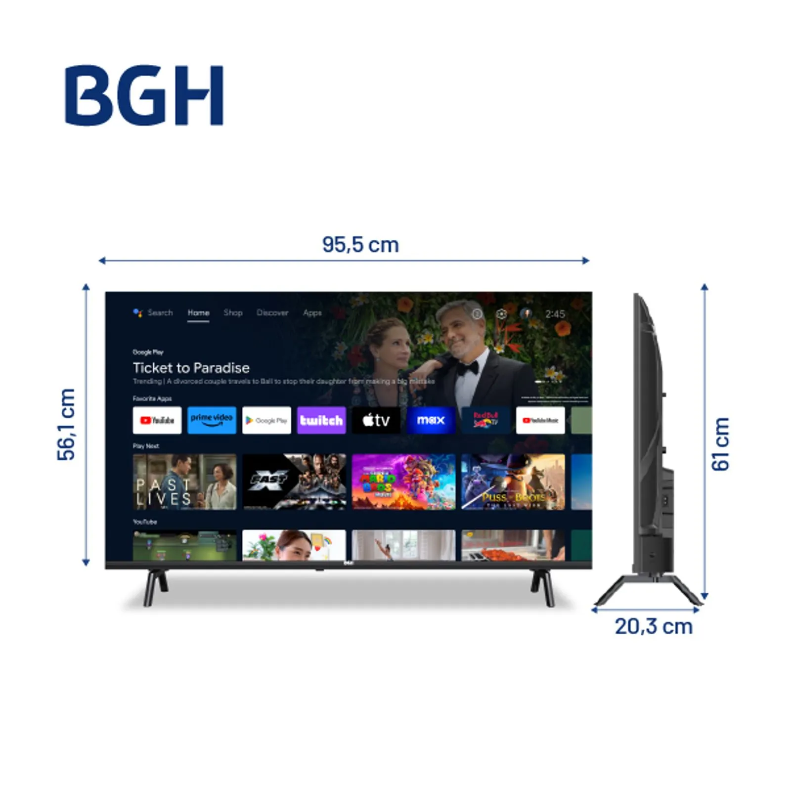B4325FS5A TELEVISION BGH 43 LED B4325FS5A ANDROID FULL HD SMART TV - Imagen 2